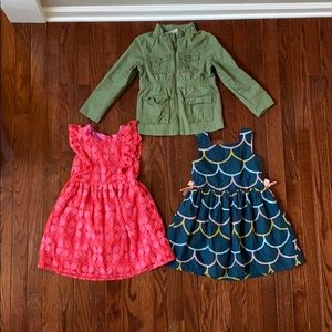 Little girls 5T Osh Kosh dresses and jacket
